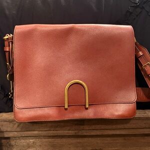 Fossil Shoulder Bag in Rich Brown with Gold Accent